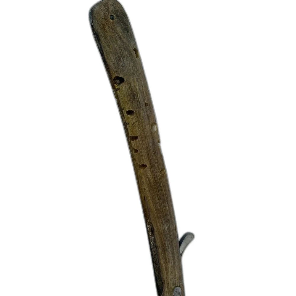 Antique Simmons Keen Kutter Straight Edge Razor Barber Men Wood Handle 3